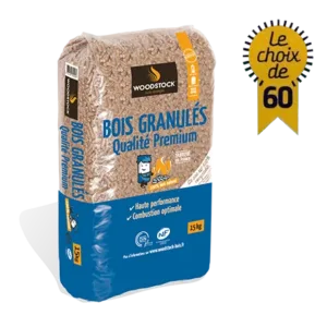 2 palettes de 72 sacs de pellets bois – 15 kg par sac – Total 2 160 kg– Qualité Premium, Livraison Incluse